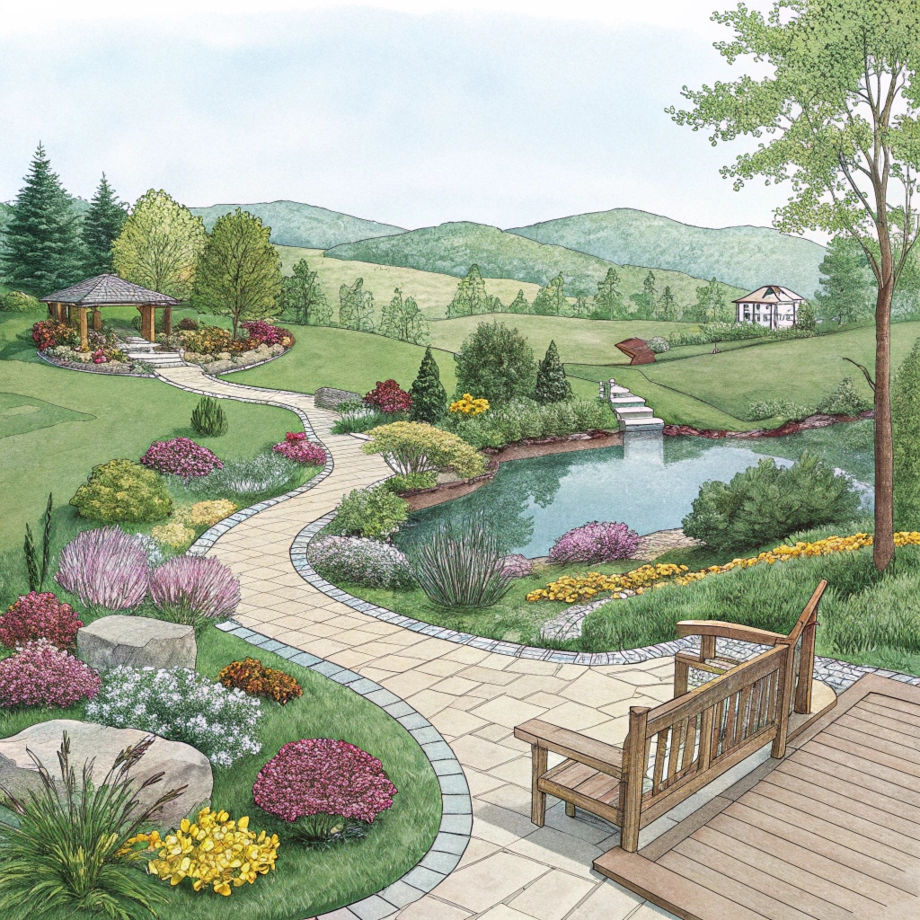 Piedra volcánica en diseño paisajístico